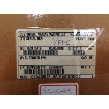 Varian E65000523 Telemecanique LC1D115 3P 115A 24VAC 50/60HZ Contactor